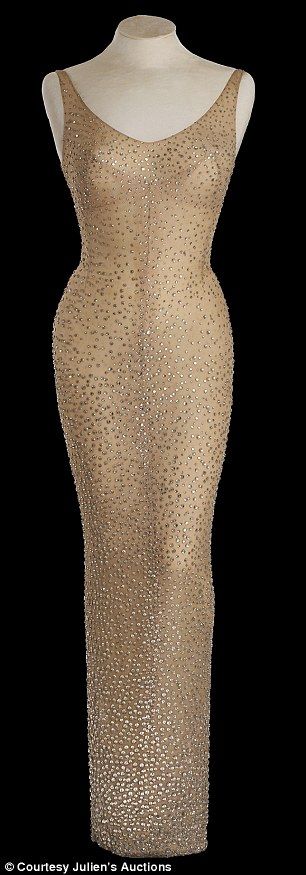 Unique: The dress, pictured, features more than 2,500 crystals and was custom-made for the star Marilyn Monroe Outfits, Dollar Dress, Marilyn Monroe Dress, Glamorous Gowns, Monroe Dress, Marilyn Dress, Hollywood Costume, Iconic Dresses, Norma Jeane