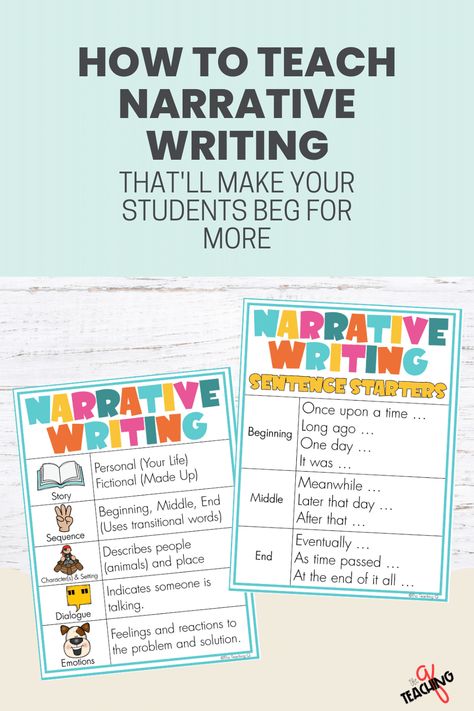 If you’ve ever had the misfortune of having to sit through a boring story, you know how important it is to teach narrative writing skills to develop storytelling skills. A good storyteller can make even the most mundane events sound exciting. On the other hand, a bad storyteller can make even the most exciting events sound boring. That’s why, as an elementary teacher, it’s important that you know how to teach narrative writing. Teaching Narrative Writing 2nd Grade, Narrative Writing Kindergarten, Narrative Writing Anchor Chart, Writing 3rd Grade, Writing 2nd Grade, Writing Types, Narrative Writing Lessons, Narrative Writing Activities, Fall Teaching Ideas