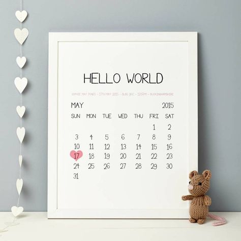 Personalised Baby Birth Date Print - Since 2011 Vogue Kids, Birth Prints, Astuces Diy, Baby Diy, Personalised Baby, Hello World, Gifts For New Parents, Baby Birth, Trendy Baby