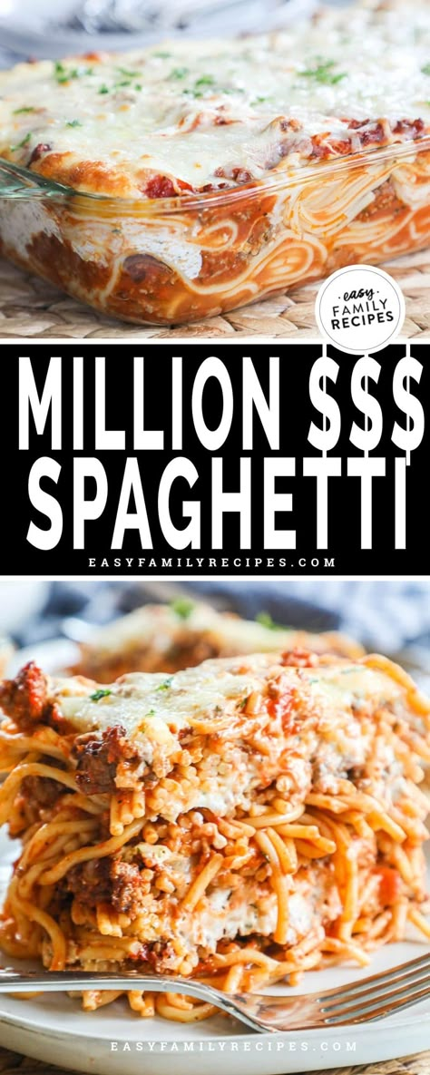 Million Dollar Spaghetti For 2, Million Dollar Spaghetti Six Sisters, Million Dollar Spaghetti Pioneer Woman, Spaghetti Hamburger Recipes, Spaghetti With Hamburger Meat, Million Dollar Spaghetti With Meatballs, Gluten Free Million Dollar Spaghetti, Billion Dollar Spaghetti Recipe, Recipes That Use Spaghetti Sauce