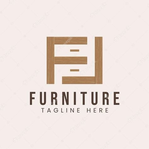 Premium Vector | Letter f with wooden furniture concept logo design inspiration Furniture Logos Ideas, Wooden Logo Design Ideas, Logo Design Furniture, Furniture Logo Design Ideas, Furniture Design Logo, Furniture Brand Logo, Furniture Company Logo, Furniture Store Logo, Furniture Concept