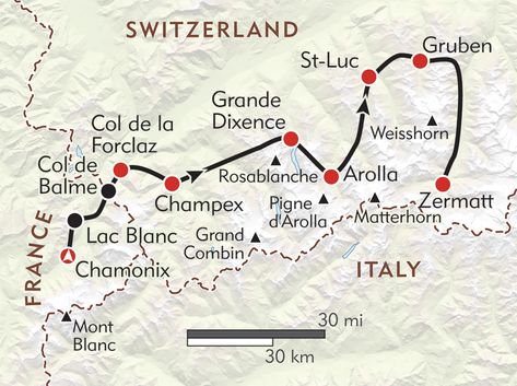 Hiking the Haute Route route-map Haute Route, Chillon Castle, Euro Travel, Switzerland Zurich, Backpacking Trails, Cycling Tours, Night Hiking, Northern Norway, Hiking Trips