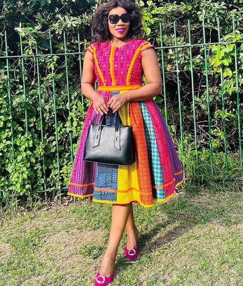 Black Shweshwe Dress, Seshoeshoe Dress Patterns, Sotho Traditional Attire Women, Isishweshwe Dresses, Seshweshwe Dresses Design Outfit, Africhic Collection, Sishweshwe Designs Dresses, Shweshwe Dresses Lesotho, Makoti Dresses African Women