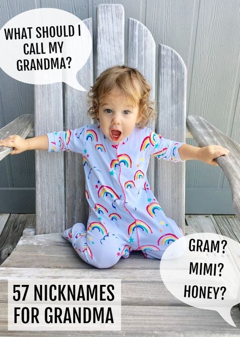 57 nicknames for Grandma! Granddaughter Room At Grandmas, Unique Grandma Names, Grandmother Names Ideas, Grandma Names Ideas, Baby Room At Grandmas House, Grandmother Names Unique, Grandma Names First Time, Cool Grandma Names, New Grandma Quotes