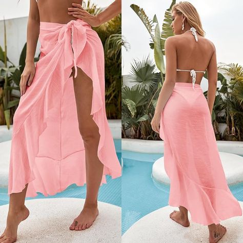 OYOANGLE Women's Mesh Sheer Swimsuit Cover Up Ruffle Tie Side Beach Sarong Wrap Long Skirt Amazon Affiliate Sheer Swimsuit, Sarong Wrap, Beach Sarong, Swimsuit Cover, Sarong, Amazon Affiliate, Long Skirt, Cover Up, Mesh