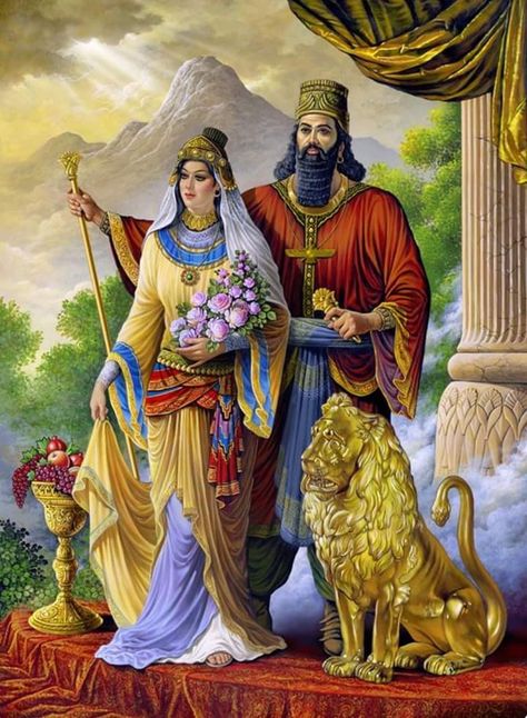 Ancient Persian Art, King Of Persia, Persian Princess, Persian Warrior, Ancient Babylon, Persian Art Painting, Ancient Persia, Persian Miniature, Ancient Mesopotamia