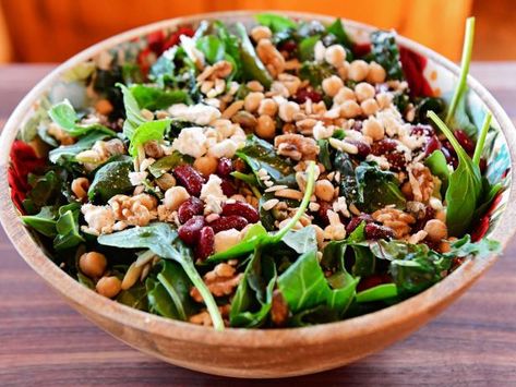 So-Good-For-You Salad Recipe | Ree Drummond | Food Network Ree Drummond Recipes, Pioneer Woman Recipes, Ree Drummond, Eating Clean, Collard Greens, The Pioneer Woman, Canned Chickpeas, Pioneer Woman, Healthy Salads