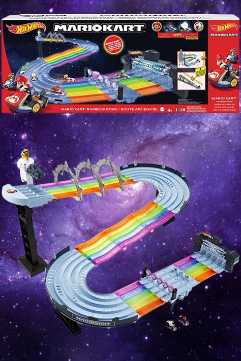 Mario Race Track, Mario Kart Race Track, Mario Rainbow Road, Mario Kart Rainbow Road, Rainbow Road Mario Kart, Mario Toys, Super Mario Kart, Hot Wheels Track, Rainbow Road