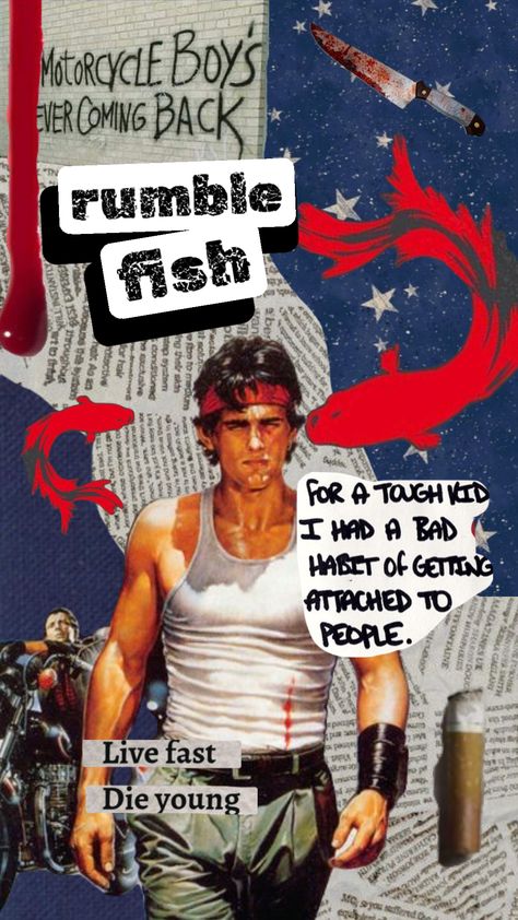 Rumble Fish In Color, Rumble Fish Movie, Rumble Fish Matt Dillon, Greaser Aesthetic Wallpaper, Greaser Aesthetic, Rumble Fish, Se Hinton, Young Matt Dillon, The Outsiders Imagines