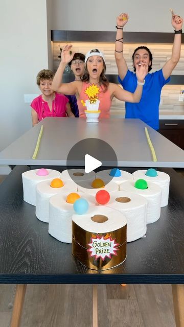 Getti Kehayova on Instagram: "We’re on a Roll 🧻🤣 #family #game #tp #vegas" Toilet Seat Toss Game, Toilet Paper Toss Game, Gambling Games For Parties, Family Party Games Outdoor, Plinko Game Ideas, Ping Pong Ball Christmas Game, Large Family Games, Active Christmas Games, Group Family Games