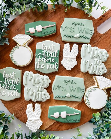 Last Trail before the Veil💍 #decoratedsugarcookies #decoratedsugarcookie #decoratedsugarcookiesofinstagram #royalicing #royalicingcookies #royalicingart #royalicingflowers #royalicingtransfers #royalicingsugarcookies #walkerla #livingstonparish #louisiana #batonrouge #batonrougefoodies #louisianabaker #lasttrailbeforetheveil #bachelorettepartycookies #lasttrailbeforetheveilcookies #weddingcookies Bachelorette Party Cookies, Last Trail Before The Veil, Royal Icing Sugar, Royal Icing Flowers, Royal Icing Transfers, Southern Grace, Wedding Cookies, August 12, The Veil