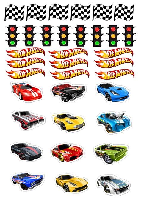 Hot Wheels Cupcakes Toppers, Hot Wheel Printables, Hot Wheels Party Favors, Hot Wheels Cupcakes, Hot Wheels Themed Birthday Party, Bolo Hot Wheels, Hot Wheels Cake, Wheel Cake, Hotwheels Birthday Party