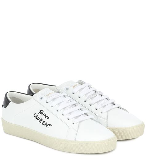 Saint Laurent - Zapatillas Court Classic de piel | Mytheresa Saint Laurent Court Classic, Yves Saint Laurent Shoes, Saint Laurent Shoes, Classic Bags, Latest Sneakers, Adidas Samba Sneakers, Classic Sneakers, Classic Leather, Superga Sneaker