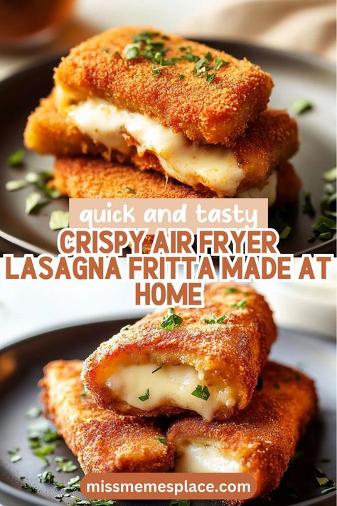 Craving the crispy goodness of Lasagna Fritta from Olive Garden? Make it right at home with this easy air fryer recipe! This dish features layers of pasta filled with creamy ricotta and mozzarella, all encased in a crispy breadcrumb coating. Perfect for appetizers or a unique dinner, this recipe is simple enough for even novice cooks. Pair it with your favorite marinara sauce for a deliciously satisfying meal that will leave everyone asking for seconds. Try it today! Air Fryer Lasagna Fritta, Easy Unique Recipes, Lasagna Fritta Recipe, Air Fryer Lasagna, Lasagna Fritta, Simple Air Fryer Recipes, Unique Meals, Unique Dinner Recipes, Unique Dinner