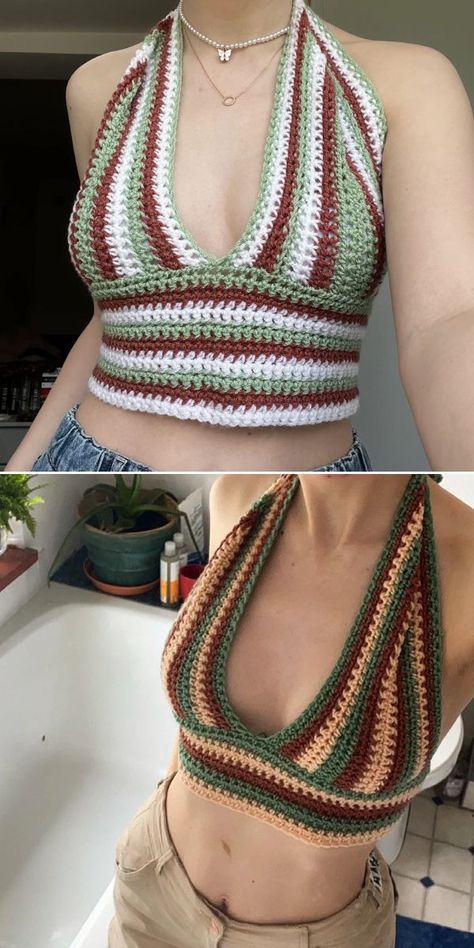 Beautiful Boho Crop Top Free Crochet Patterns Hippie Crochet Patterns Free, Grandma Hobbies, Alternative Crochet, Crochet Shirts, Head Coverings, Crochet Crop Top Pattern, Mode Crochet, Crochet Tops Free Patterns, Crochet Clothing And Accessories