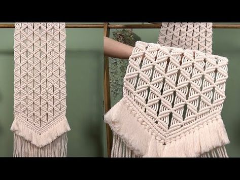 (31) Create A Stunning Macrame Table Runner: Easy to Follow DIY Macrame Tutorial - YouTube Macrame Runner Tutorial, Macrame Runner Table, Macrame Placemat Tutorial, Macrame Table Runner Diy Tutorial, Macrame Table Runner Tutorial, Macrame Tablecloth, Macrame Table Runner Diy, Macrame Bed, Diy Macrame Tutorial