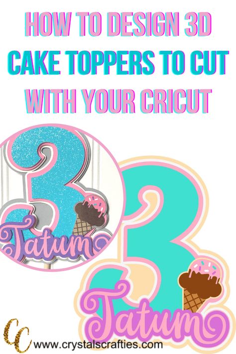 3d Paper Cricut Projects, Cake Toppers Svg Free, Making Cake Toppers With Cricut, Cake Topper Svg Files Free, Cake Topper Design Printable, Layered Cake Topper Cricut, Cricut Shaker Cake Topper Diy, 3d Printed Cake Topper, Birthday Cake Toppers Cricut