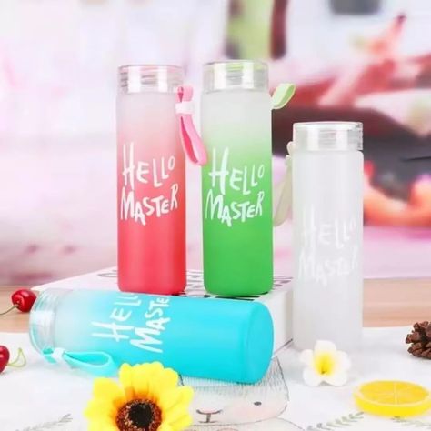 Frosted Glass Water Bottle With Hello Master Decal Logo – 400ml (random Color) Dm for order and queries #frostedwaterbottle Mini Camera, Glass Water Bottle, Random Color, Frosted Glass, Water Bottle, Glass, Water, Quick Saves, Color