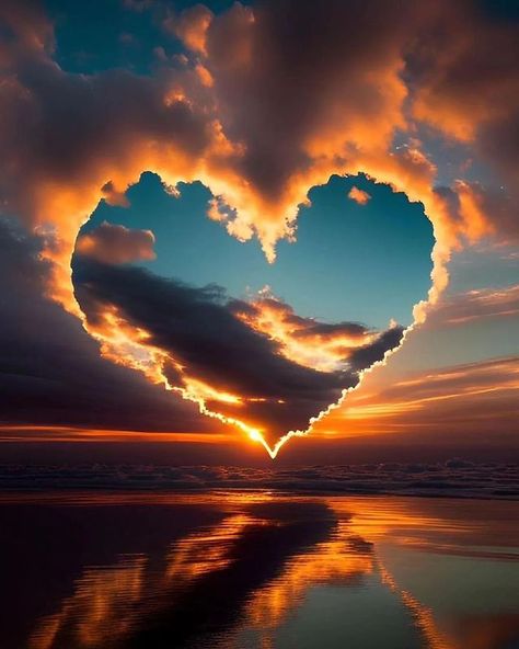 Beautiful Heart Pictures, Heart In Nature, Valentine Picture, Beach Sunset Wallpaper, Image Swag, Angel Painting, Sunset Wallpaper, Cool Pictures Of Nature, Pretty Wallpapers Backgrounds