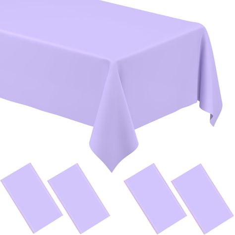 PRICES MAY VARY. Premium Material: This light purple tablecloths is made of premium PE material, which is soft and comfortable to touch, not easy to tear, and can protect your desktop well. Party Theme Application: Light purple tablecloth design can be well matched with various entertainment scenes, suitable for Baby Showers, Weddings, Bridal Showers, children's parties, outdoor activities, barbecue parties, picnics and so on. Easy to Clean: The surface of the tablecloth has a good waterproof an 8 Ft Table, Tablecloth Design, Picnic Parties, Purple Tablecloth, Wedding Picnic, Purple Table, Birthday Bbq, Barbecue Party, Pack Light