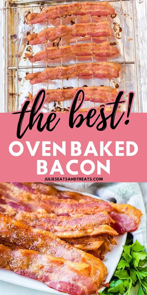 Perfect Bacon, Oven Baked Bacon, Breakfast For A Crowd, Bacon In The Oven, How To Make Bacon, Baked Bacon, Cooking Bacon, Big Breakfast, Styling A Buffet