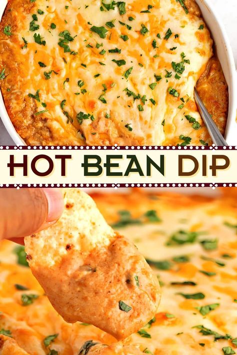 Spicy Bean Dip Recipes, Hot Bean And Cheese Dip, Spicy Bean Dip, Buffalo Bean Dip, Hot Bean Dip Recipes, Bean Salsa Dip, Homemade Bean Dip, Hot Bean Dip, Cream Cheese Bean Dip