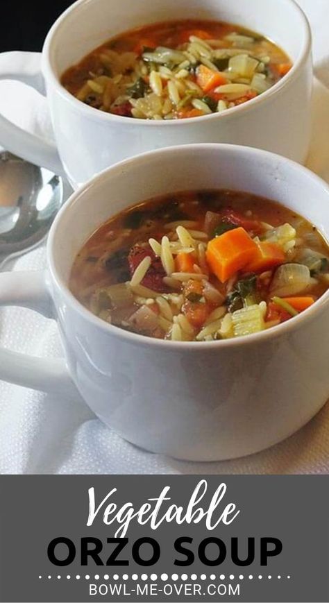 Vegetable Orzo Soup, Vegetable Orzo, Orzo Soup Recipes, Orzo Soup, Vegetable Soup Recipes, Vegetarian Soup, Crock Pot Soup, Vegan Soup, Soup And Sandwich