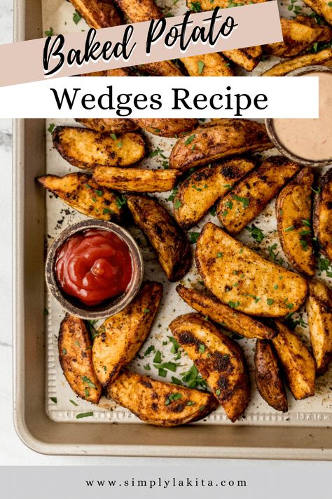 Garlic Parmesan Asparagus, Baked Potato Wedges Recipe, Oven Baked Potatoes, Oven Baked Potato, Baked Potato Wedges, Vegetable Side Dish Recipes, Potato Wedges Recipe, Parmesan Asparagus, Potato Wedges Baked