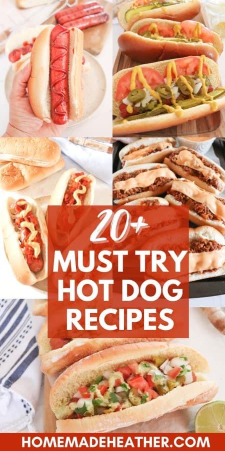 Hot Dog Bar Recipes, Hotdogs Recipes Easy, Bbq List, Mexican Hot Dogs, Boiled Hot Dogs, Hot Dog Sauce Recipe, Slaw Dog, Bacon Hot Dogs, Baked Hot Dogs