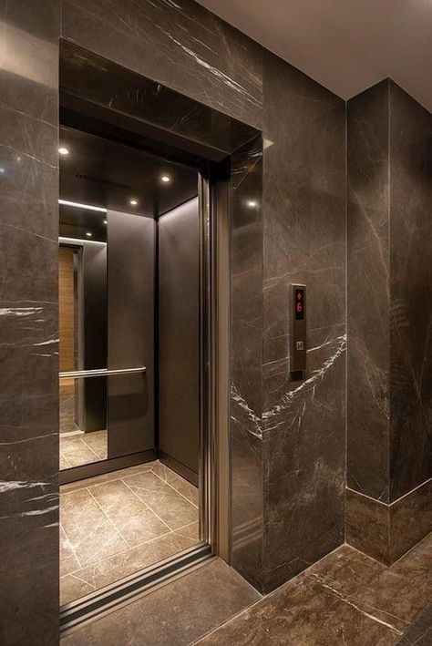 Lift Wall Cladding Design, Lift Lobby Design, Elevator Lobby Design, Wall Cladding Designs, House Lift, Elevator Interior, Elevator Lobby, Lobby Interior Design, Cladding Design