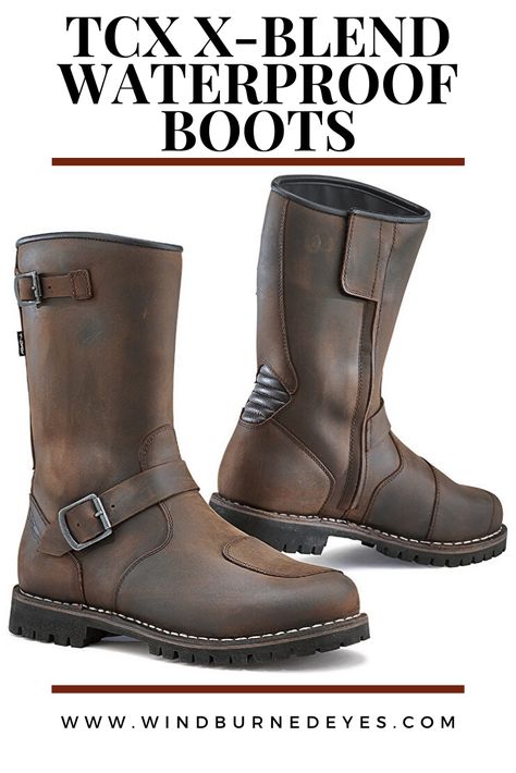 Here's a look at some of the best boots out there. The TCX X-Blend Waterproof boots will keep you protected and comfortable no matter where you ride.   #TCX #Xblend #waterproof #waterproofboots #motorcycle #motorcycleboots #biker #bikerboots #boots #boot #motorcyclegear #gear #motorcycles #biker Mens Boots Style, Motorcycle Gear Mens, Mens Biker Boots, Motorcycle Riding Boots, Motorcycle Riding Gear, Biker Wear, Raincoat Outfit, Mens Motorcycle Boots, Best Boots