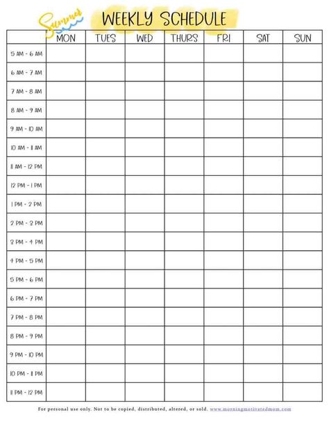 Weekly Schedule Printable Week Schedule Ideas, Time Schedule Design, Weekly Schedule Aesthetic, Weekly Study Schedule, Schedule Printable Free, Time Sheet Printable, Time Blocking Printable, Hastag Instagram, Time Blocking Schedule