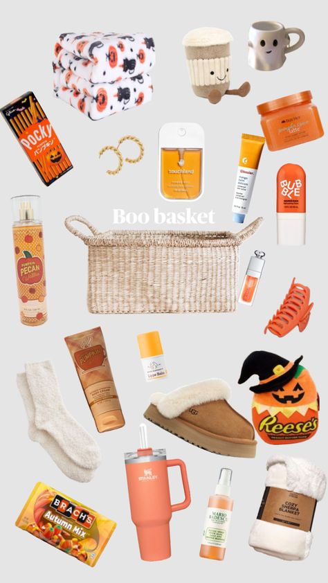 POV:you make your own boo basket Boo Basket Ideas For Girlfriend, Boo Basket Ideas For Best Friend, Fall Basket Ideas, Boo Basket Ideas, Halloween Sleepover, Spooky Halloween Gifts, Fall Gift Baskets, Halloween Gift Baskets, Best Gift Baskets