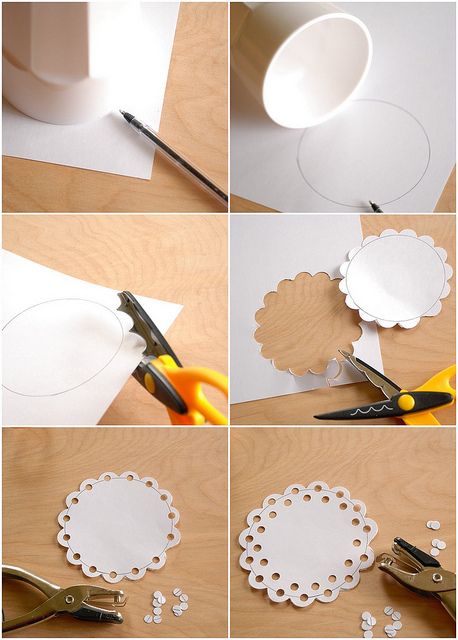 DIY Craft: How to make a Paper Doily - would be fun with the kiddo and some sort of spray paint or decoupage project. Gifts Wrapping, Folding Origami, Paper Doilies, Homemade Valentines, Making Paper, Make Paper, Punch Art, Wrapping Ideas, Scrapbook Embellishments