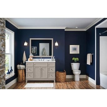 Diamond NOW Calhoun 48-in Cloud Gray Bathroom Vanity Cabinet in the Bathroom Vanities without Tops department at Lowes.com Gray Bathroom Vanity, Navy Blue Bathrooms, Yellow Bathroom Decor, Transitional Style Decor, Navy Bathroom, White Bathroom Vanity, Bathroom Vanities Without Tops, Grey Bathroom Vanity, Bathroom Vanity Cabinet