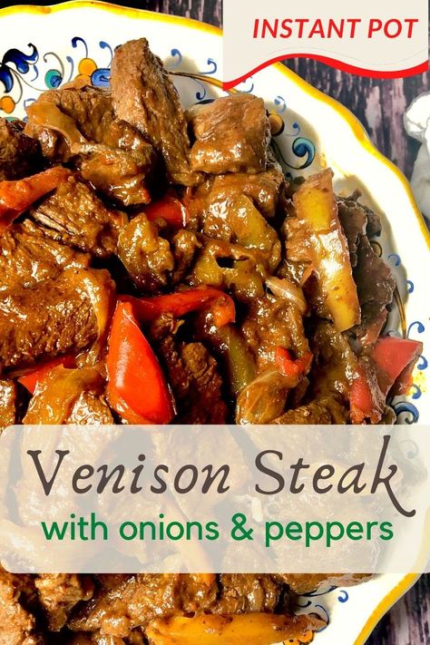 Venison Steak Dinner Ideas, Deer Meat Instapot Recipes, Dear Steak Recipes, Tenderized Venison Steak Recipes, Instant Pot Recipes Venison, Low Sodium Venison Recipes, Deer Meat Pressure Cooker Recipes, Healthy Deer Steak Recipes, Deer Steak In Crockpot