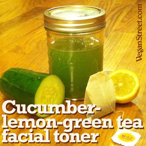 Make your own Cucumber-lemon-green tea facial toner. http://veganstreet.com/cucumberlemongreenteafacialtoner.html Lemon Benefits For Skin, Green Tea Face Toner, Lemon Green Tea, Cucumber Beauty, Charcoal Mask Benefits, Cucumber Green Tea, Green Tea Toner, Homemade Eye Cream, Green Tea Facial