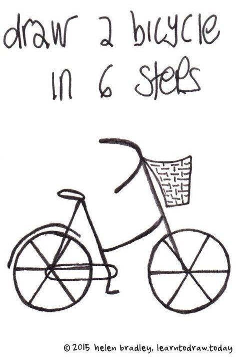 Bike Drawing Easy, Draw A Bicycle, Bicycle Sketch, Bicycle Drawing, Cycle Drawing, Simple Bike, Bike Drawing, Easy Drawing Steps, Easy Drawings For Kids