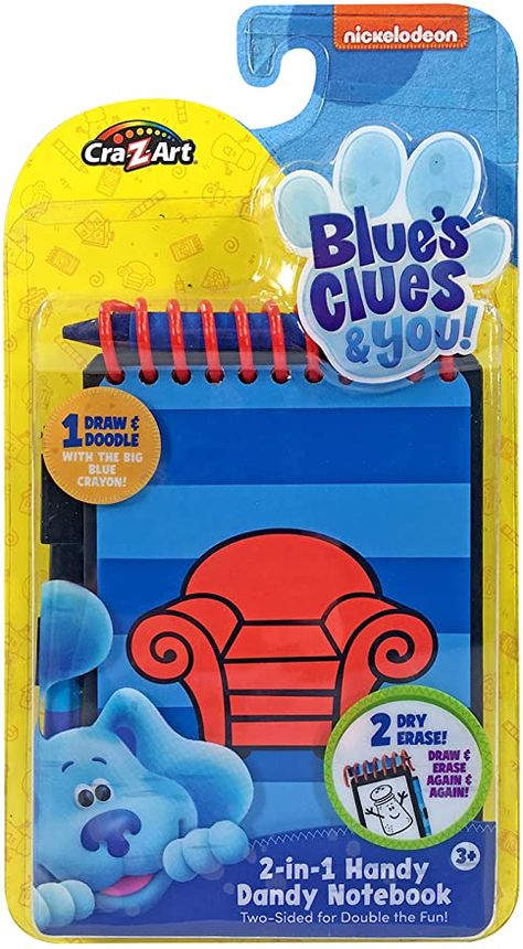 AmazonSmile: Blues Clues & You! 2-in-1 Handy Dandy Notebook Activity Set, Standard : Office Products Handy Dandy Notebook, Alien Words, Thinking Chair, Jumbo Crayons, Doodle Doodle, Blue Crayon, Blue's Clues And You, The Big Blue, 2nd Birthday Gifts