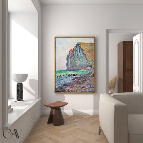 Large Living Room Painting, Cliff Beach, Large Wall Art Canvas, Beach Vintage, Dollhouse Ideas, Country Paintings, Large Canvas Wall Art, Corrugated Box, Summer Landscape