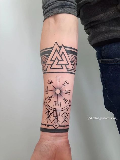 Old School Viking Tattoo, Celtic Sleeve Tattoos, Viking Tattoos For Men, Celtic Tattoos For Men, Meaningful Tattoos For Men, Norse Mythology Tattoo, Pagan Tattoo, Scandinavian Tattoo, Viking Tattoo Symbol