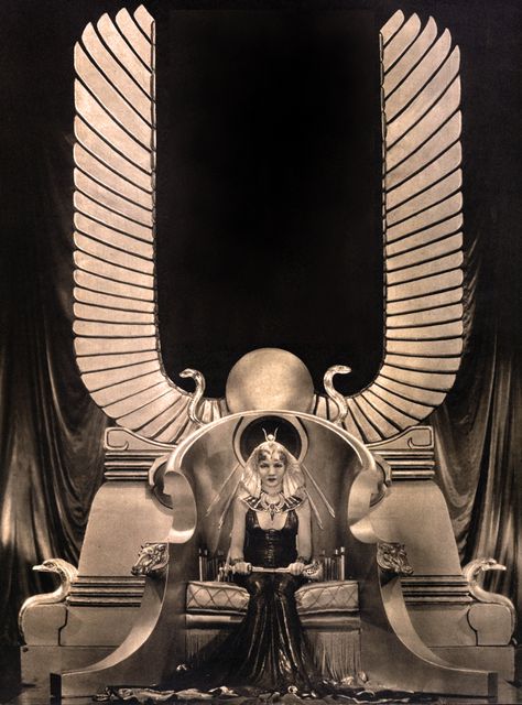 OK, had to throw this one in for the set decorations, as good as the costumes---Claudette Colbert   Cleopatra 1934 Claudette Colbert, White Photo, A Woman, Art Deco, Statue, Black And White, Black, Art