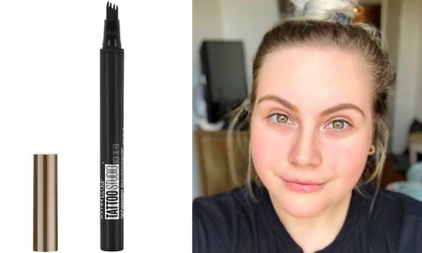 This Maybelline Tattoo Studio Brow Tint Pen Review Has Me Kissing Microblading Goodbye | elitedaily.com Mural Tattoo, Mobile Tattoo, Overplucked Eyebrows, Maybelline Tattoo Brow, Brow Goals, Many Tattoos, Maybelline Tattoo, Brow Tint, Guys Eyebrows