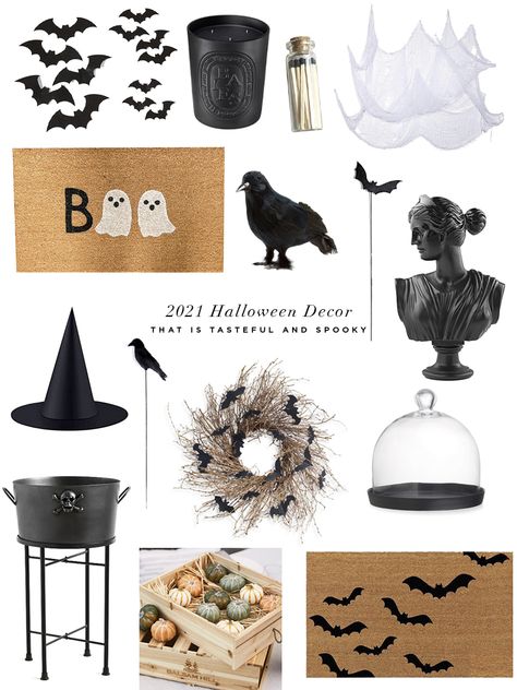 2021 Halloween Decorations That are Tasteful and Spooky 2023 Fall Trends Decor, Tasteful Halloween Decorations, Anthropologie Halloween, Tasteful Halloween Decor Outside, Amazon Halloween Decor, Tasteful Halloween Decor, Halloween 2023 Trends, Subtle Halloween Decor, Sophisticated Halloween Decor