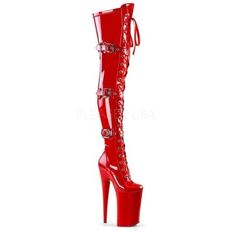 World Famous for Stilettos Since '91 | SEXYSHOES.COM 10 Inch Heels, Alternative Shoes, High Heel Stiefel, Red Platform, Extreme High Heels, Punk Boots, Knee High Heels, Pinup Couture, Pleaser Shoes