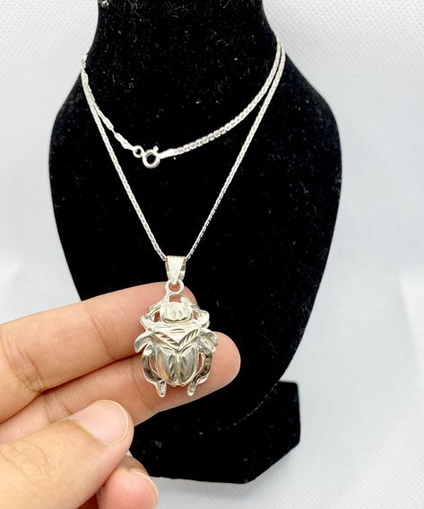 Beetle Jewelry, Cartouche Necklace, Egyptian Beetle, Beetle Necklace, Scarab Pendant, Egyptian Revival Jewelry, Egypt Jewelry, Sterling Silver Charm Necklace, Steampunk Earrings