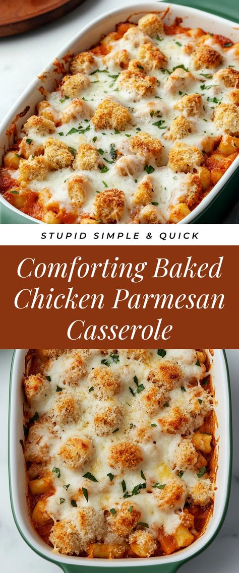 Image for Comforting Baked Chicken Parmesan Casserole Chicken Healthy Casserole, Baked Chicken Thigh Casserole, Yummy Chicken Casserole Recipes, Chicken And Bread Casserole, Easy Chicken Casserole Healthy, Dump And Bake Chicken Parmesan Casserole, Chicken Thigh Casserole Recipes Baked, Chicken Breast Casserole Recipes Healthy, Best Dinner Casserole Recipes