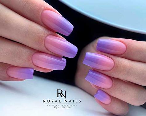 Ombre Nails Purple And Pink, Pink Purple Nails Design, Ombre Pink Nail Designs, Pink And Purple Ombre Acrylic Nails, Light Pink And Light Purple Nails, Purple And Pink Nail Art, Pink Purple Ombré Nails, Pink To Purple Ombre Nails, Pink And Purple Ombré Nails