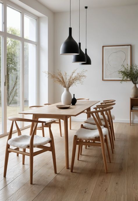 30 Sophisticated Minimalist Dining Room Ideas You Need to Try! – Cabin Nook Mid Century Scandinavian Dining Room, Dining Room Scandinavian Style, Minimalist Dining Room Ideas, Modern Minimalist Dining Room, Scandinavian Dining Room, Dining Room Console, Grey Dining Room, Minimalist Dining Room, Scandinavian Dining