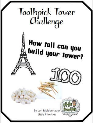 Toothpick and Marshmallow Tower Challenge | Classroom Freebies | Bloglovin’ Toothpick Tower, Marshmallow Tower, Marshmallow Challenge, Stem Club, Steam Challenges, Engineering Challenge, Student Plan, Classroom Freebies, Steam Activities